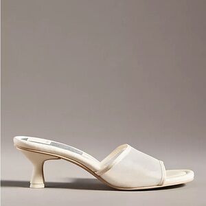 Dolce Vita Meeza Mesh Cream Kitten Heeled Mules Size 6 36